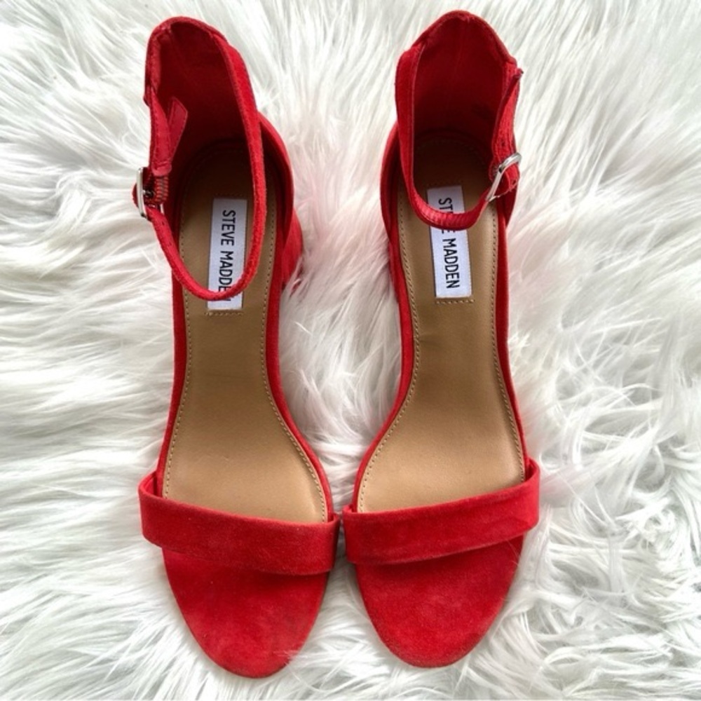 Steve Madden red leather Irene sandals sz 7.5 - Picture 2 of 5
